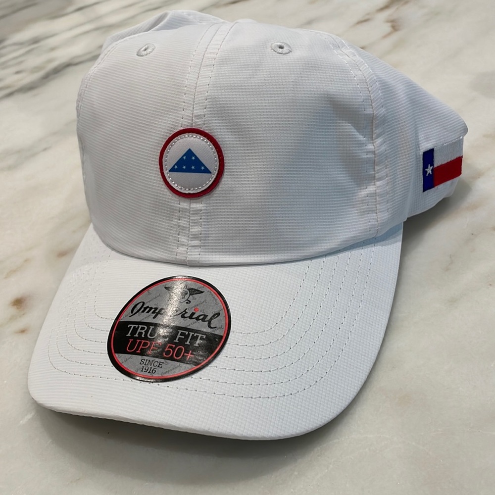 NWT Imperial white hat Folds of Honor Texas logo